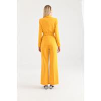 Belted 3 Button Suit Mustard Yellow