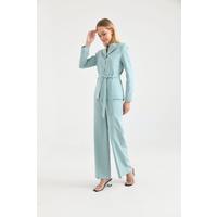 Belted 3 Button Suit Mint Green