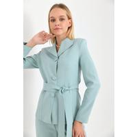 Belted 3 Button Suit Mint Green