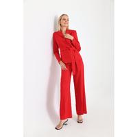 Belted 3 Button Suit Red