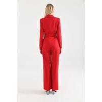 Belted 3 Button Suit Red