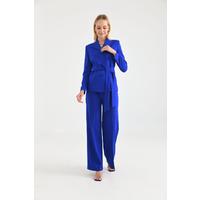 Belted 3 Button Suit Saks Blue