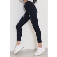 Laser Cut Jeans Trousers Dark Blue - 11362.1431.