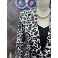 Leopard Pattern Blazer Jacket Black