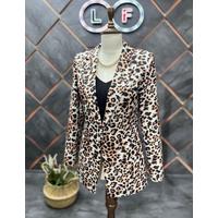 Leopard Pattern Blazer Jacket Brown