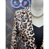 Leopard Pattern Blazer Jacket Brown