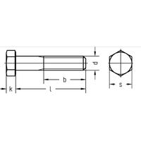 M16X70 болт DIN 931 8,8 Ақ жарты өту