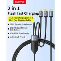 Metal Braided  2 in 1 Data Cable Type-c to lightning/ Type-c  T-XS8