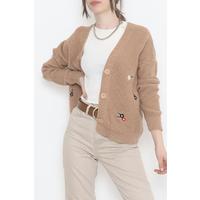 Embroidered Cardigan Milk Coffee - 384.1577.