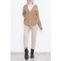 Embroidered Cardigan Milk Coffee - 381.1577.