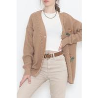 Embroidered Cardigan Milk Coffee - 381.1577.