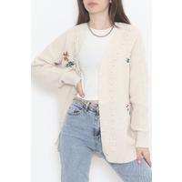 Embroidered Cardigan Beige - 381.1577.