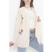 Embroidered Cardigan Beige - 381.1577.