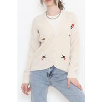 Embroidered Cardigan Beige - 384.1577.