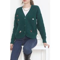 Embroidered Cardigan Emerald - 384.1577.