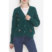 Embroidered Cardigan Emerald - 384.1577.