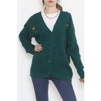 Embroidered Cardigan Emerald - 381.1577.