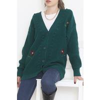 Embroidered Cardigan Emerald - 381.1577.