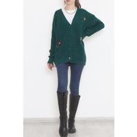 Embroidered Cardigan Emerald - 381.1577.