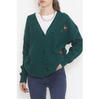 Embroidered Cardigan Emerald - 381.1577.