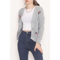 Embroidered Cardigan Gray - 384.1577.