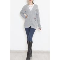 Embroidered Cardigan Gray - 381.1577.