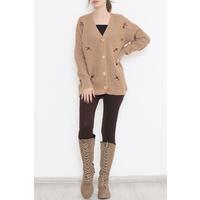 Embroidered Cardigan Milk Coffee - 383.1577.