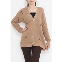 Embroidered Cardigan Milk Coffee - 383.1577.