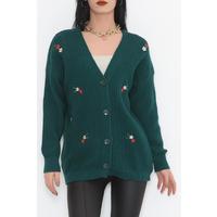 Embroidered Cardigan Emerald - 383.1577.