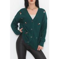 Embroidered Cardigan Emerald - 383.1577.