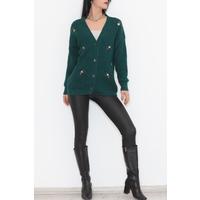 Embroidered Cardigan Emerald - 383.1577.