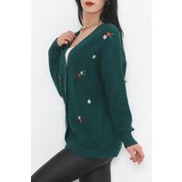 Embroidered Cardigan Emerald - 383.1577.