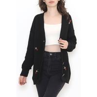 Embroidered Cardigan Black - 383.1577.