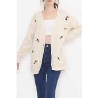 Embroidered Cardigan Beige - 383.1577.