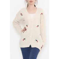 Embroidered Cardigan Beige - 383.1577.