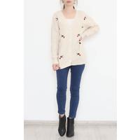 Embroidered Cardigan Beige - 383.1577.