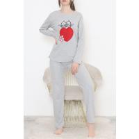 Embroidered Corduroy Pajama Set Gray - 12519.1048.