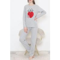 Embroidered Corduroy Pajama Set Gray - 12519.1048.