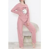 Embroidered Corduroy Pajama Set Dried Rose - 12519.1048.