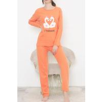 Embroidered Corduroy Pajama Set Orange - 12519.1048.