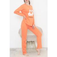 Embroidered Corduroy Pajama Set Orange - 12519.1048.