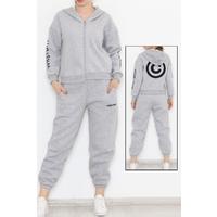 Embroidered Tracksuit Gray - 12137.1377.