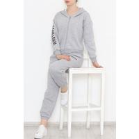 Embroidered Tracksuit Gray - 12137.1377.