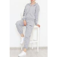 Embroidered Tracksuit Gray - 12137.1377.