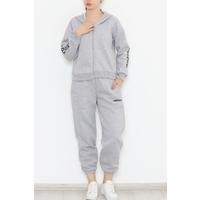 Embroidered Tracksuit Gray - 12137.1377.