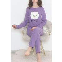 Embroidered Corduroy Pajama Set Purple - 12519.1048.