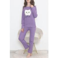 Embroidered Corduroy Pajama Set Purple - 12519.1048.