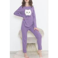 Embroidered Corduroy Pajama Set Purple - 12519.1048.