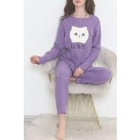 Embroidered Corduroy Pajama Set Purple - 12519.1048.