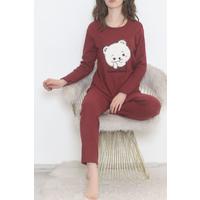 Embroidered Corduroy Pajama Set Claret Red1 - 12519.1048.